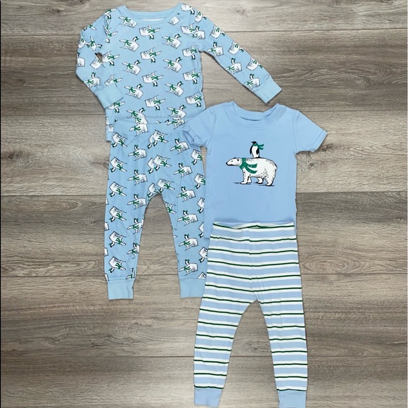Old Navy Polar Bear Stripe Pajama Set 2T Light Blue White. - Picture 8 of 8